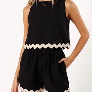 Petal & Pup Katy Top and Shorts Set with Cream Trim